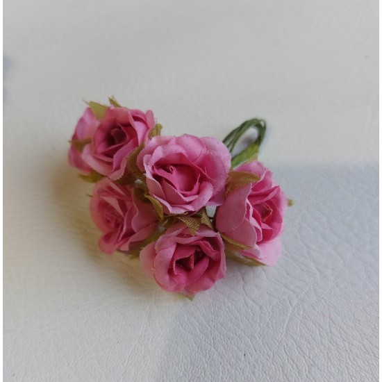 Цветы из ткани 2,5 см в пучках (6 шт) цв. розовый градиент, цена за пучок